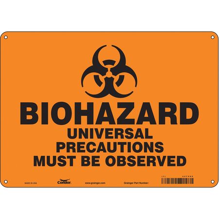 Biohazard Sign,14" W,10" H,0.055" Thick