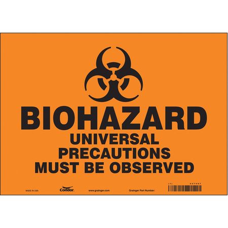 Biohazard Sign,14" W,10" H,0.004" Thick