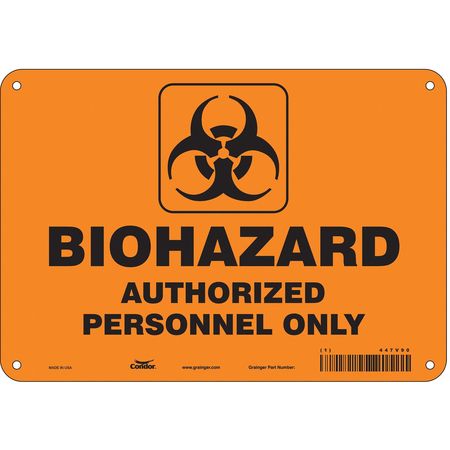 Biohazard Sign,10" W,7" H,0.055" Thick (