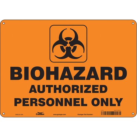 Biohazard Sign,14" W,10" H,0.055" Thick