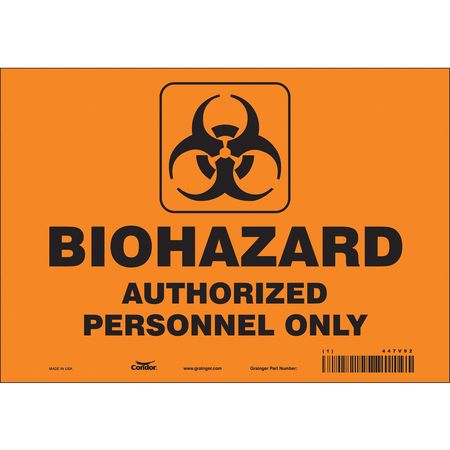 Biohazard Sign,10" W,7" H,0.004" Thick (