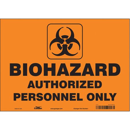 Biohazard Sign,14" W,10" H,0.004" Thick