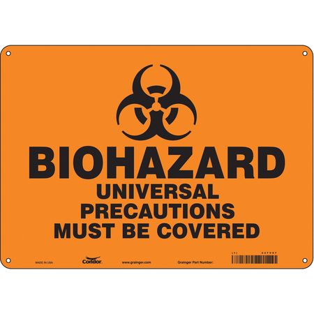 Biohazard Sign,14" W,10" H,0.055" Thick