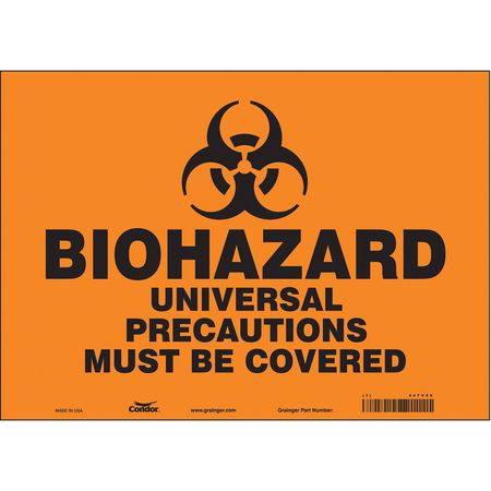 Biohazard Sign,14" W,10" H,0.004" Thick