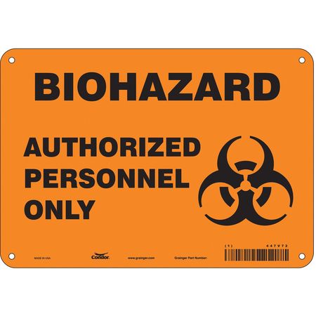 Biohazard Sign,10" W,7" H,0.055" Thick (