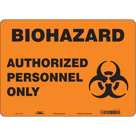 Biohazard Sign,14" W,10" H,0.055" Thick