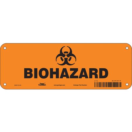 Biohazard Sign,10"w,3-1/2"h,0.055" Thick