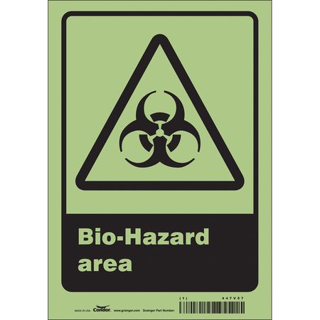 Biohazard Sign,7" W,10" H,0.010" Thick (