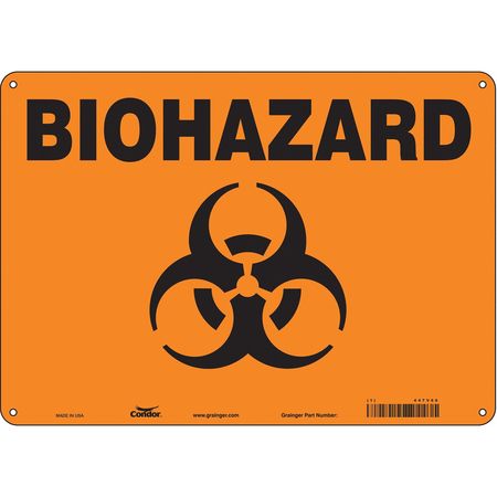 Biohazard Sign,14" W,10" H,0.055" Thick