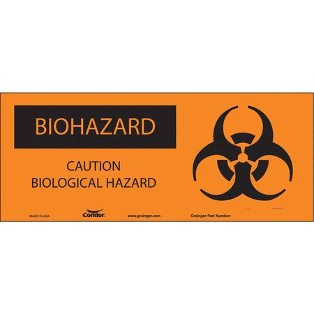 Biohazard Sign,17" W,7" H,0.004" Thick (