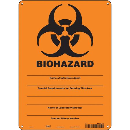 Biohazard Sign,10" W,14" H,0.055" Thick