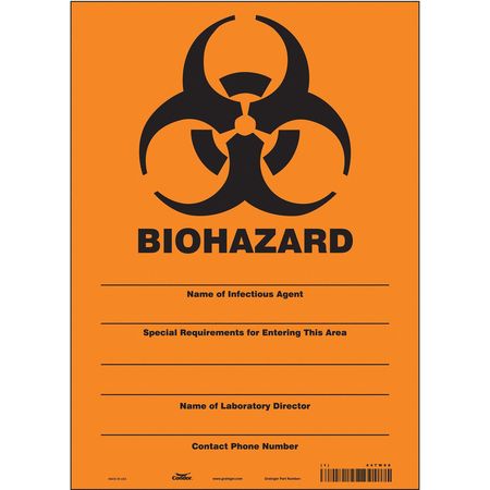 Biohazard Sign,10" W,14" H,0.004" Thick