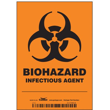 Biohazard Sign,3-1/2" W,5" H,pk25 (2 Uni