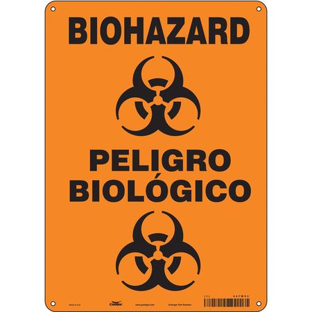 Biohazard Sign,10" W,14" H,0.055" Thick