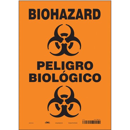 Biohazard Sign,10" W,14" H,0.004" Thick