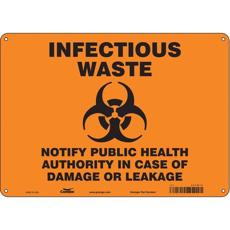 Biohazard Sign,14" W,10" H,0.055" Thick