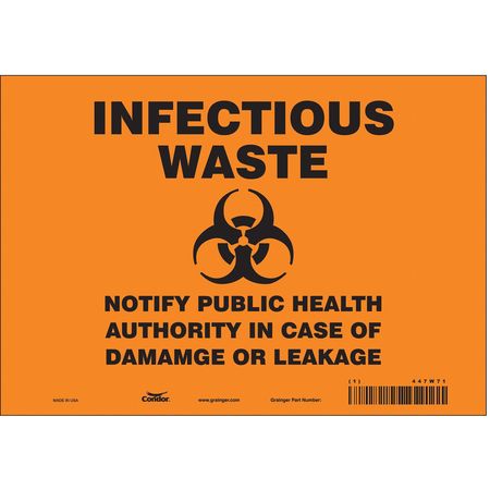 Biohazard Sign,10" W,7" H,0.004" Thick (