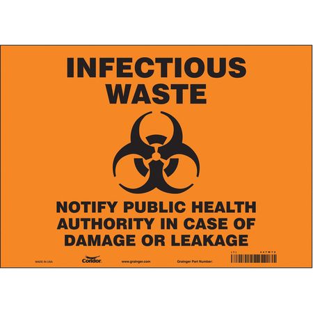 Biohazard Sign,14" W,10" H,0.004" Thick