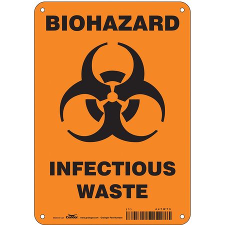 Biohazard Sign,7" W,10" H,0.055" Thick (