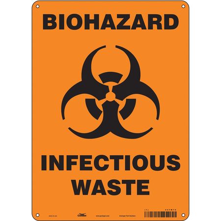 Biohazard Sign,10" W,14" H,0.055" Thick