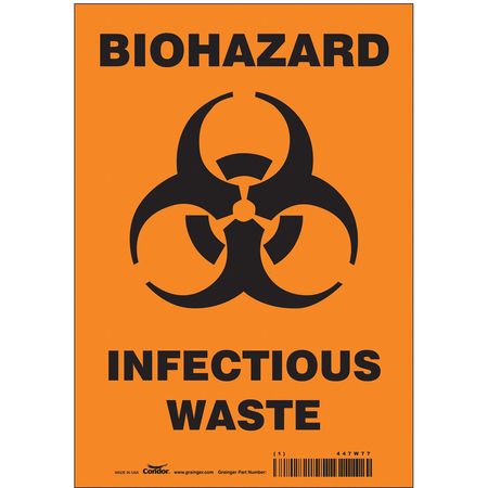 Biohazard Sign,7" W,10" H,0.004" Thick (