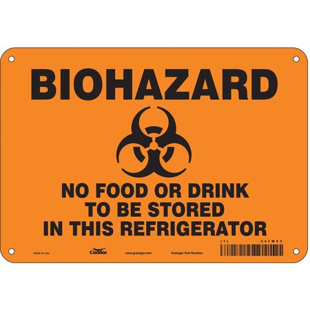 Biohazard Sign,10" W,7" H,0.055" Thick (