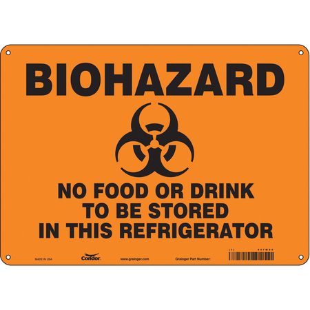 Biohazard Sign,14" W,10" H,0.055" Thick