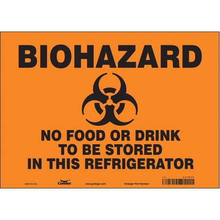 Biohazard Sign,14" W,10" H,0.004" Thick