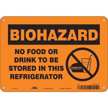 Biohazard Sign,10" W,7" H,0.055" Thick (