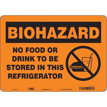 Biohazard Sign,14" W,10" H,0.055" Thick