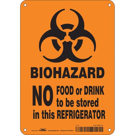 Biohazard Sign,7" W,10" H,0.055" Thick (