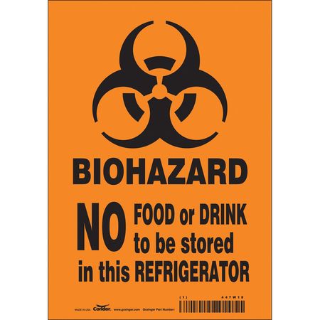 Biohazard Sign,7" W,10" H,0.004" Thick (