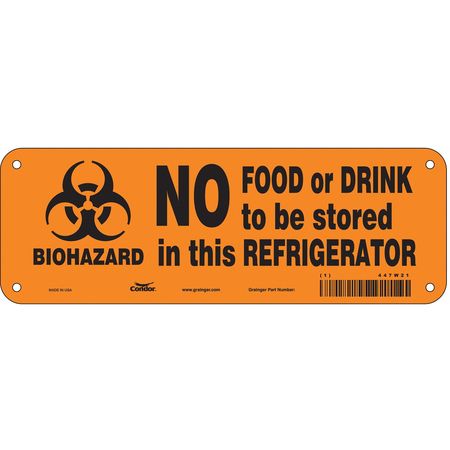 Biohazard Sign,10"w,3-1/2"h,0.055" Thick