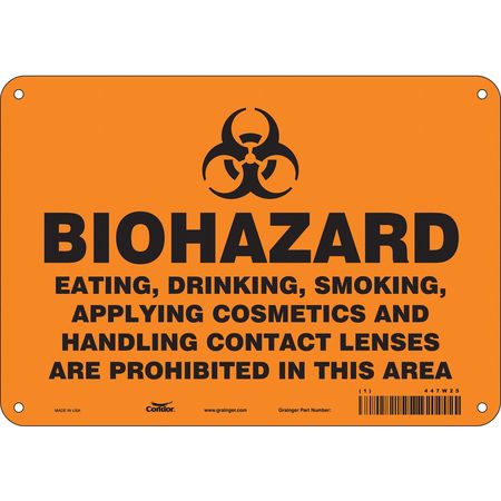 Biohazard Sign,10" W,7" H,0.055" Thick (