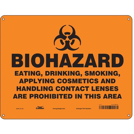 Biohazard Sign,14" W,10" H,0.055" Thick