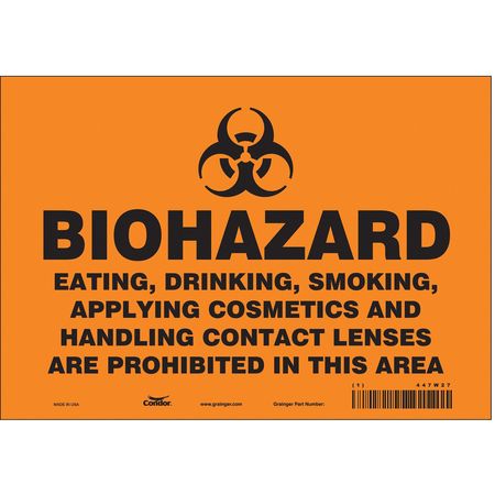 Biohazard Sign,10" W,7" H,0.004" Thick (