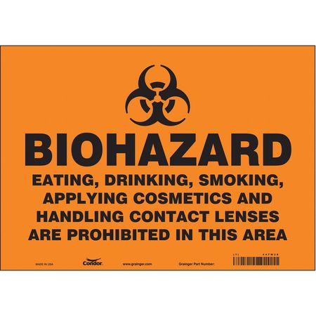 Biohazard Sign,14" W,10" H,0.004" Thick