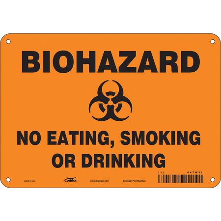 Biohazard Sign,10" W,7" H,0.055" Thick (