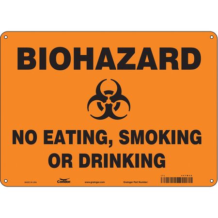 Biohazard Sign,14" W,10" H,0.055" Thick