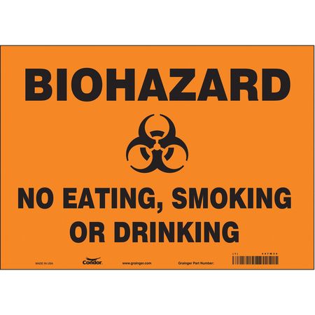 Biohazard Sign,14" W,10" H,0.004" Thick