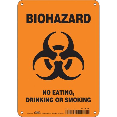 Biohazard Sign,7" W,10" H,0.055" Thick (