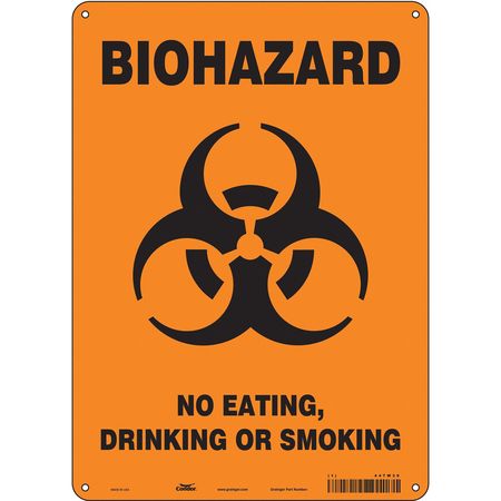 Biohazard Sign,10" W,14" H,0.055" Thick