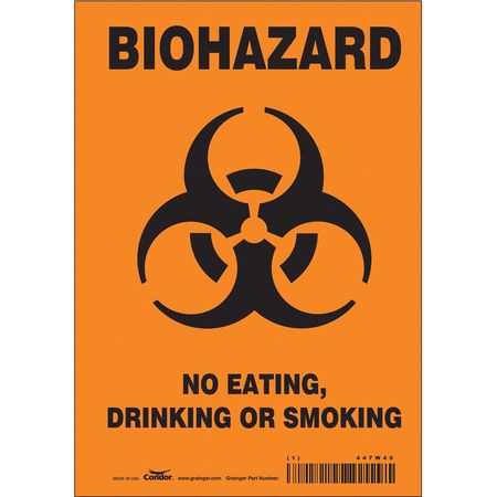 Biohazard Sign,7" W,10" H,0.004" Thick (