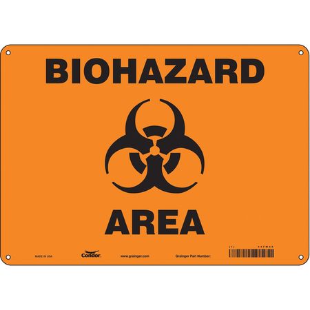 Biohazard Sign,14" W,10" H,0.055" Thick