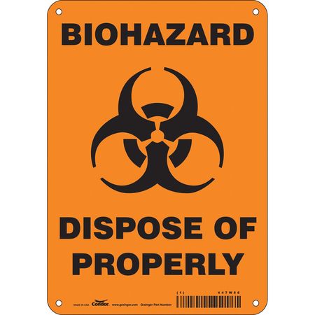 Biohazard Sign,7" W,10" H,0.055" Thick (