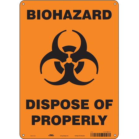 Biohazard Sign,10" W,14" H,0.055" Thick