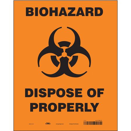 Biohazard Sign,10" W,14" H,0.004" Thick