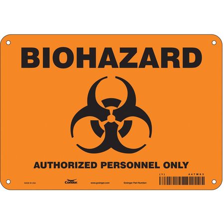 Biohazard Sign,10" W,7" H,0.055" Thick (