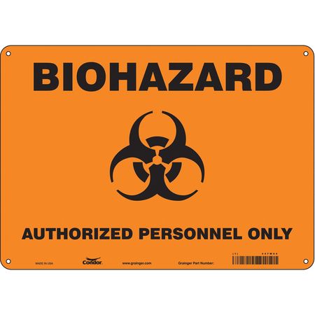 Biohazard Sign,14" W,10" H,0.055" Thick