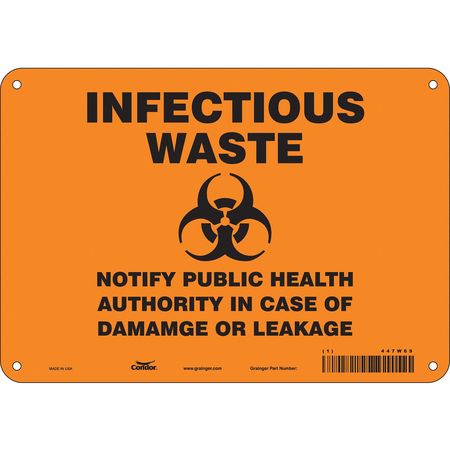 Biohazard Sign,10" W,7" H,0.055" Thick (